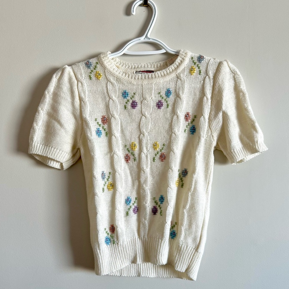 Razzle Dazzle Vintage Embroidered Knit Sweater | S